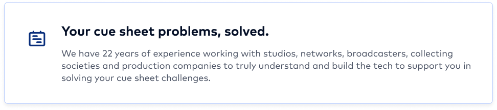 card cue sheets 956-1